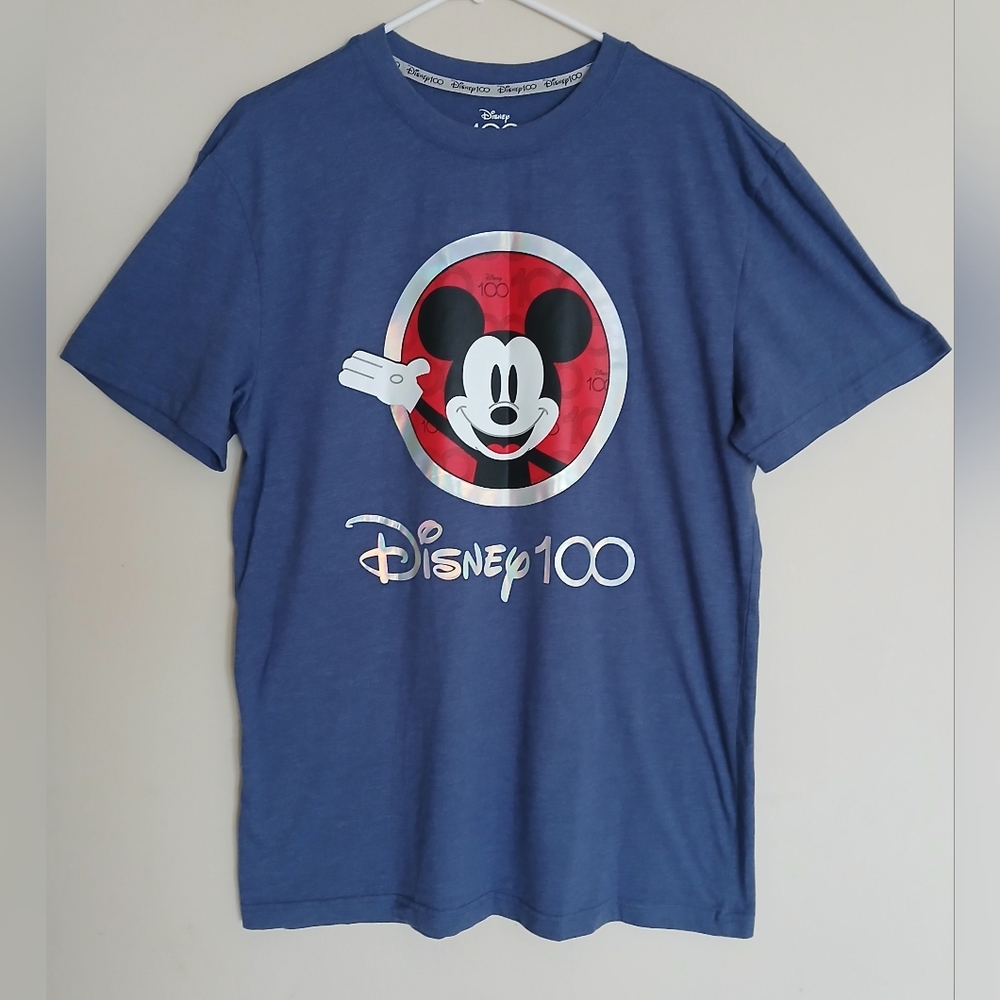 Unisex Disney 100th Anniversary Blue Short Sleeve T-Shirt